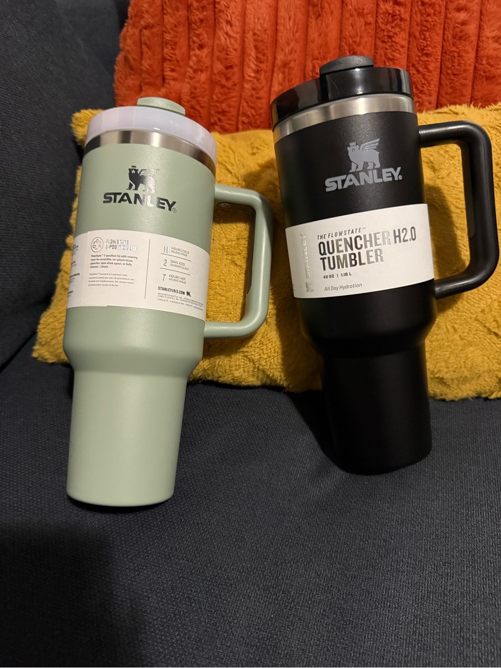 Stanley Sage Green OR Matte Black Travel Tumblers with Handles